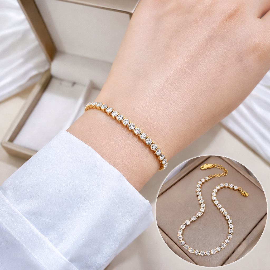 All Stainless Steel Shiny Luxury Bracelets For Women