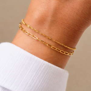 Gold Double Chain Bracelet For Women