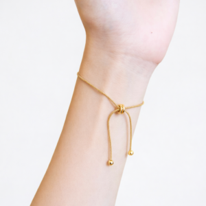 Minimalist Stainless Steel Gold Color Adjustable Bracelet For Women