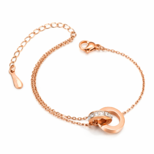 Minimal Tangled Rings Gold Bracelet For Women
