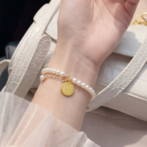 Stainless Steel Chain String Pearl Bracelet For Women