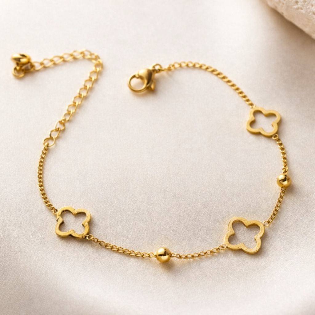 Stainless Steel Clover Design Bracelet For Women