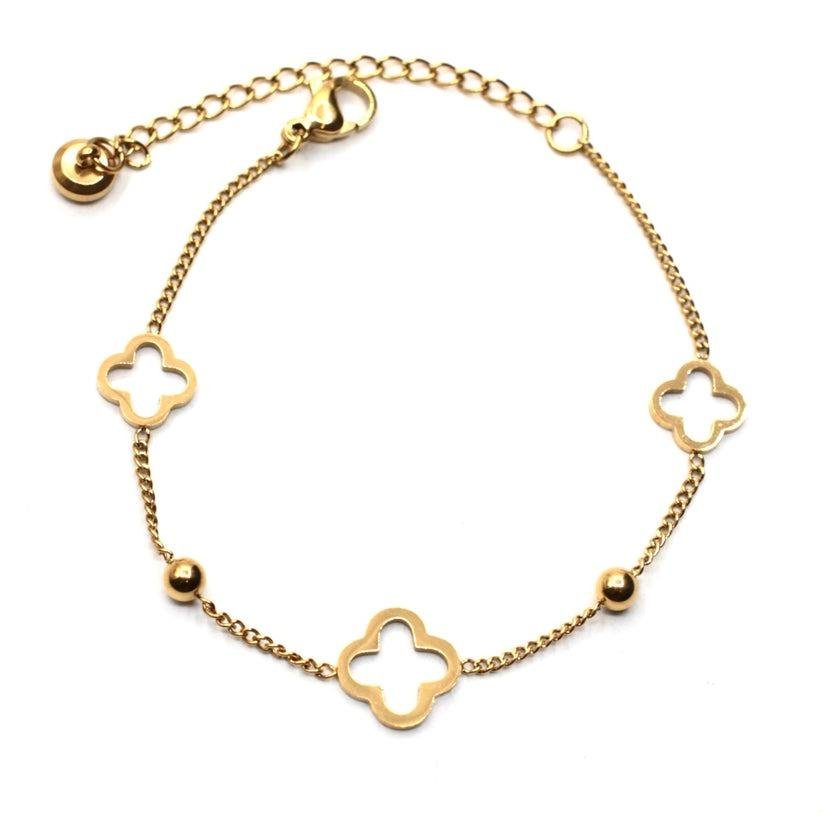 Stainless Steel Clover Design Bracelet For Women - Image 2